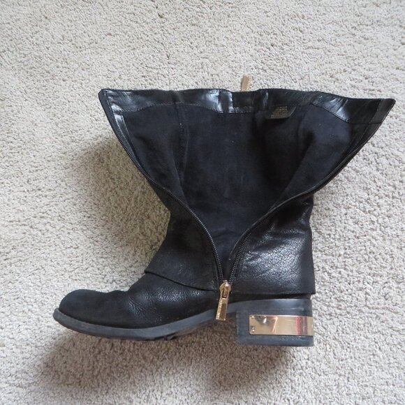 Vince camuto winivie womens boots size 7.5 bleack leather zipper Motorcycle - Picture 6 of 10